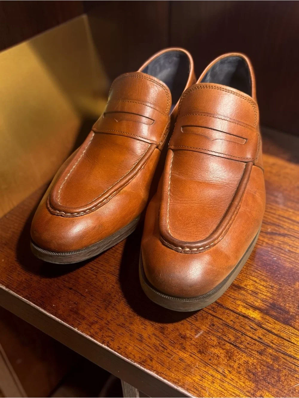 Cole Haan Tan Leather Penny Loafers